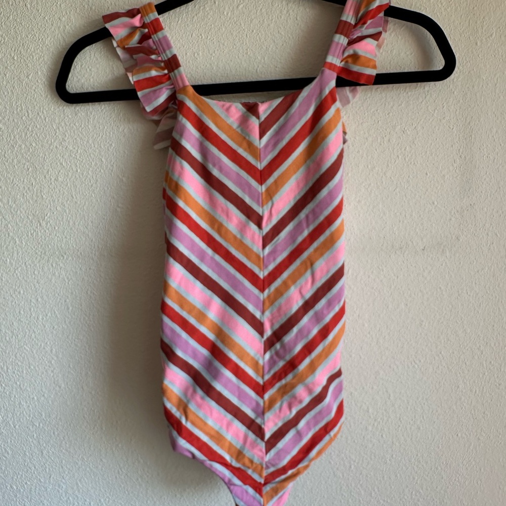 Striped Pink and Orange Swimsuit
